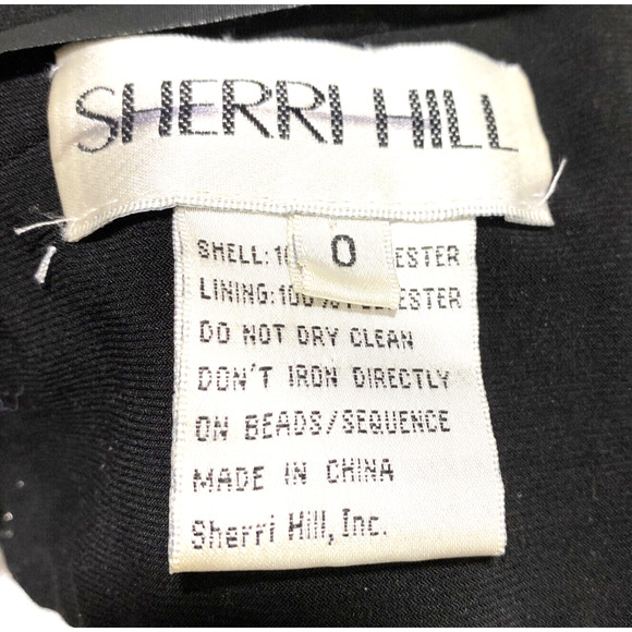 Sherri Hill Size 0 Beaded Cropped Halter Top Bustier Black Blue Gold Crystals - Picture 3 of 7